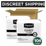 Depend Guards Incontinence Pads for Men, Maximum Absorbency, 104 Count (2 Packs of 52), Packaging May Vary Depend Guards Incontinence Pads for Men, Maximum Absorbency, 104 Count (2 Packs of 52), Packaging May Vary