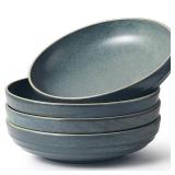 HAPPY KIT 9'' Pasta Bowls, 42oz Pasta Bowls Set of 4, Large Salad Bowl, Ceramic Serving Bowls,Double Reactive Glaze, Ideal for Housewarming, Festivals, Microwave Safe (Peacock Blue) HAPPY KIT 9'' Pasta Bowls, 42oz Pasta Bowls Set of 4, Large Salad Bowl, Ceramic Serving Bowls,Double Reactive Glaze, Ideal for Housewarming, Festivals, Microwave Safe (Peacock Blue)