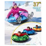Toffos 37 x3 Snow Tube with Premium Oxford Fabric Cover, Heavy Duty Snow Sled for Adults with Thickened Bottom, 3 Clolorful Inflatable Cold Resistance Sledding Toboggan Winter Outdoor Skiing Fun Toffos 37 x3 Snow Tube with Premium Oxford Fabric Cover, Heavy Duty Snow Sled for Adults with Thickened Bottom, 3 Clolorful Inflatable Cold Resistance Sledding Toboggan Winter Outdoor Skiing Fun