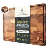 End Grain Cutting Board for Kitchen with Non-slip Feet, Acacia Wood Heavy Duty Checkered Cutting Board Upgraded Chopping Board with Juice Groove & Handle Large Wooden Butcher Block with Gift Box End Grain Cutting Board for Kitchen with Non-slip Feet, Acacia Wood Heavy Duty Checkered Cutting Board Upgraded Chopping Board with Juice Groove & Handle Large Wooden Butcher Block with Gift Box