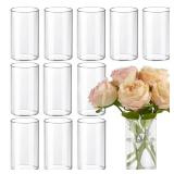 TBWIND 12pcs Glass Cylinder Vases for Centerpieces, 6 Inch Clear Flower Vases for Wedding Decorations and Indoor Home Decor, Hurricane Candle Holder for Table Shelf, Party TBWIND 12pcs Glass Cylinder Vases for Centerpieces, 6 Inch Clear Flower Vases for Wedding Decorations and Indoor Home Decor, Hurricane Candle Holder for Table Shelf, Party