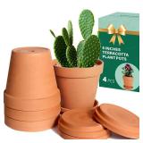 vensovo 6 Inch Terracotta & Clay Pots for Plant with Saucer - 4 Pack Medium Terra Cotta Planter with Drainage Hole, Flowerpot for Indoor Outdoor Plants, Crafts, Wedding Favor vensovo 6 Inch Terracotta & Clay Pots for Plant with Saucer - 4 Pack Medium Terra Cotta Planter with Drainage Hole, Flowerpot for Indoor Outdoor Plants, Crafts, Wedding Favor