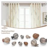 Wolistsa Double Curtain Rod, Boho Wood Decorative Long Dual Curtain Rods for Windows 84 to 120 Inch, 1 Adjustable Heavy Duty Double Rod, Handmade Imitation Weathered Wood Grain Leaf Finial Design Wolistsa Double Curtain Rod, Boho Wood Decorative Long Dual Curtain Rods for Windows 84 to 120 Inch, 1 Adjustable Heavy Duty Double Rod, Handmade Imitation Weathered Wood Grain Leaf Finial Design