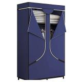SORCEDAS Portable Wardrobe Closet Storage Organizer Metal Hanging Rack Non-Woven Fabric 34 Inch Coffee (34 Inch, Blue) SORCEDAS Portable Wardrobe Closet Storage Organizer Metal Hanging Rack Non-Woven Fabric 34 Inch Coffee (34 Inch, Blue)