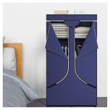 SORCEDAS Portable Wardrobe Closet Storage Organizer Metal Hanging Rack Non-Woven Fabric 34 Inch Coffee (34 Inch, Blue) SORCEDAS Portable Wardrobe Closet Storage Organizer Metal Hanging Rack Non-Woven Fabric 34 Inch Coffee (34 Inch, Blue)