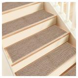 Stair Treads Non Slip, 15 Pack 8 X 30 Beige Stair Runners for Wooden Steps Non Slip with Reusable TPE Adhesive Backing, Carpet Stair Treads for Kids Elders and Pets, Machine Washable, Anti-Fall Stair Treads Non Slip, 15 Pack 8 X 30 Beige Stair Runners for Wooden Steps Non Slip with Reusable TPE Adhesive Backing, Carpet Stair Treads for Kids Elders and Pets, Machine Washable, Anti-Fall