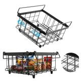 Tanice 2 Pack Freezer Organizer Bins, Expandable Stackable Chest Freezer Organizer with Foldable Handle, Thickened Metal Freezer Baskets for Deep Freezer, Kitchen Pantry - Black Tanice 2 Pack Freezer Organizer Bins, Expandable Stackable Chest Freezer Organizer with Foldable Handle, Thickened Metal Freezer Baskets for Deep Freezer, Kitchen Pantry - Black