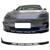 Front Bumper Lip Spoiler for Tesla Model 3 2024 2023 4-Piece Sporty Design Black