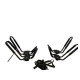 TMS Kayak Roof Racks for 2 Kayaks - Dual Universal Fit Carriers Include Two Sets of Straps for Cars, Trucks and SUVs - Easy to Mount J-Bar Style Carriers for Kayaks Canoes Paddleboards and Surfboards 