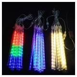 NEW Meteor Shower Led Lights 8 Tubes Waterproof. Total 10 ft