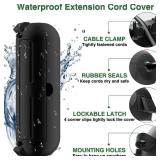 Electrical Cord Connection Box Waterproof Cover Outdoor Power Cord Cover BLACK