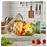 Salad Jar with Side Opening Leakproof Dressing Layer Portable Lunch