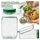 Salad Jar with Side Opening Leakproof Dressing Layer Portable Lunch