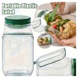 Salad Jar with Side Opening Leakproof Dressing Layer Portable Lunch