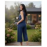 AnyBody Women's Indigo Sleeveless Jumpsuit V-Neck With Pockets XS