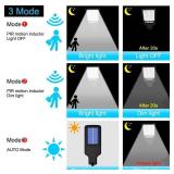NEW COB Solar Led Motion Sensor Wall Light Outdoor With Remote Control For Shed Porch Fence Post