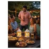 Candle Impression 2 Pack White LED Lantern Flameless Set Wireless With Timer 55569