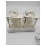 Candle Impression 2 Pack White LED Lantern Flameless Set Wireless With Timer 55569