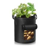 2 PACK Grow Bags 5 Gallon Black Fabric Reusable