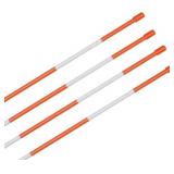 10 Pack 4 Foot Reflective Orange Fiberglass Snow Pole Driveway Marker