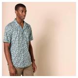 Amazon Essentials Men's Vacation Cotton Button-Down Resort Shirt, Short Sleeve
