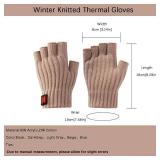 Fingerless Gloves - Half Finger Mittens Winter Knitted Cold Weather Typing Working Driving