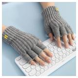 Fingerless Gloves - Half Finger Mittens Winter Knitted Cold Weather Typing Working Driving