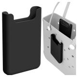 Silicone Phone Holder for Bogg Bag, Accessories for Simple Modern Bags, Rubber Beach Totebag Charm (Black)