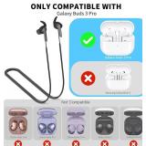 Anti-Lost Strap for Galaxy Buds 3 Pro Ultra Strong Sports Soft Silicone Lanyard Accessories Compatible with Samsung Galaxy Buds Pro 3 Neck Rope Cord(Black)