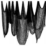 AHEONLAR Halloween Creepy Cloth Gauze, 48x240 Inch Black Creepy Cloth for Haunted Houses Halloween Indoor decorations