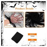 AHEONLAR Halloween Creepy Cloth Gauze, 48x240 Inch Black Creepy Cloth for Haunted Houses Halloween Indoor decorations