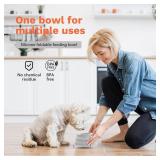 Li&Zhao Collapsible Dog Bowls - Silicone Travel Dog Bowl with Cover Lids Portable Expandable Pet Bowls Portable Water Bow for Cats Feeding Traveling Camping Hiking Walking(Grey)