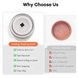 Li&Zhao Collapsible Dog Bowls - Silicone Travel Dog Bowl with Cover Lids Portable Expandable Pet Bowls Portable Water Bow for Cats Feeding Traveling Camping Hiking Walking(Grey)