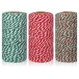 984 Feet Cotton Rope Cord String 2 mm Bakers Candy Rope Ribbon Twine for Gift Wrapping Arts Crafts Party Decorations,3 Rolls