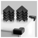 8-Pack NiceTCU L-Shaped Extra Thick Furniture Table Edge Protection Foam Baby Safety Bumper Guard for Fireplace, Table, Stairs, Cabinet(Black)