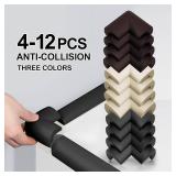 8-Pack NiceTCU L-Shaped Extra Thick Furniture Table Edge Protection Foam Baby Safety Bumper Guard for Fireplace, Table, Stairs, Cabinet(Black)