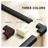 8-Pack NiceTCU L-Shaped Extra Thick Furniture Table Edge Protection Foam Baby Safety Bumper Guard for Fireplace, Table, Stairs, Cabinet(Black)