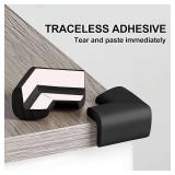 8-Pack NiceTCU L-Shaped Extra Thick Furniture Table Edge Protection Foam Baby Safety Bumper Guard for Fireplace, Table, Stairs, Cabinet(Black)