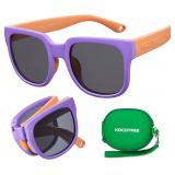 KOCOTREE Foldable Kids Sunglasses, Colourful Flexible Frames for Boys & Girls, Single-Pack