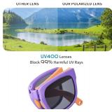 KOCOTREE Foldable Kids Sunglasses, Colourful Flexible Frames for Boys & Girls, Single-Pack