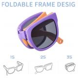 KOCOTREE Foldable Kids Sunglasses, Colourful Flexible Frames for Boys & Girls, Single-Pack