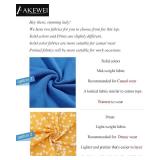 AKEWEI Nice Feminine V-Neck Shoulder Pleats Fashion Tops Fall and Winter Months Versatile Shirts Dressy Casual S-2XL