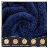 Mixweer 4 Pcs Mens Wearable Bath Towel Wrap Short Pants 11.81' Mens Towel Shower Wrap with Closure for Bathroom Shower Spa Gym(Dark Blue,Coral Fleece)