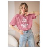 My Son in Law is My Favorite Child T-Shirt Women Funny Son in Law Gifts Casual Short Sleeve Tops