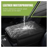 SLIMI 1 PC Car Armrest Cover, Leather Center Console Protector, Armrest Pad, Armrest Pad with Pocket, Automotive Decoration, Universal for Most Cars, Trucks, SUVs (Black)