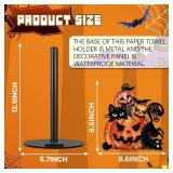 Halloween Paper Towel Holder, Scary Pumpkin Black Cat Paper Holder, Fall Holiday Decoration for Kitchen Countertop Bathroom Home Farmhouse, Halloween Holiday Pumpkin Head Decor Indoor