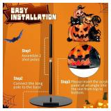 Halloween Paper Towel Holder, Scary Pumpkin Black Cat Paper Holder, Fall Holiday Decoration for Kitchen Countertop Bathroom Home Farmhouse, Halloween Holiday Pumpkin Head Decor Indoor