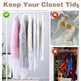 20PCS Hanging Garment Bags Garment Bags for Hanging Clothes Translucent Dust Proof Clothes Bag Dress Bag for Dance Costumes Travel Suit Dance Costumes Gown Dress-39/47/55inch