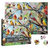 Beautiful Bird Flower Butterfly Puzzles for Adults 1000 Pieces, Colorful Garden Parrot Animal Jigsaw Puzzle, Impossible Spring Art Puzzles