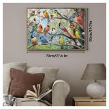 Beautiful Bird Flower Butterfly Puzzles for Adults 1000 Pieces, Colorful Garden Parrot Animal Jigsaw Puzzle, Impossible Spring Art Puzzles